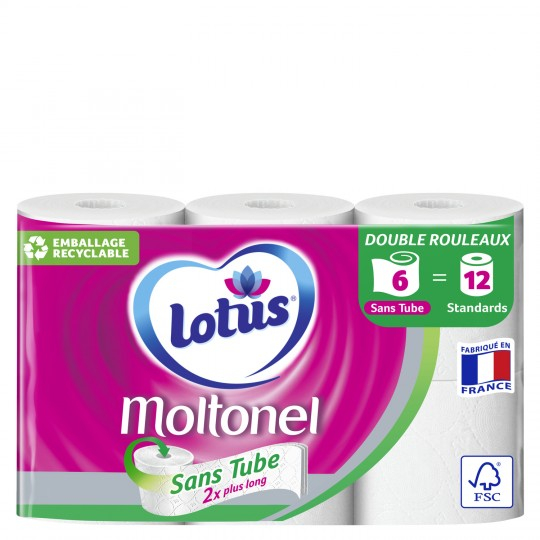 Papel higiénico moltonel sans tube x6 - LOTUS - imagen 1